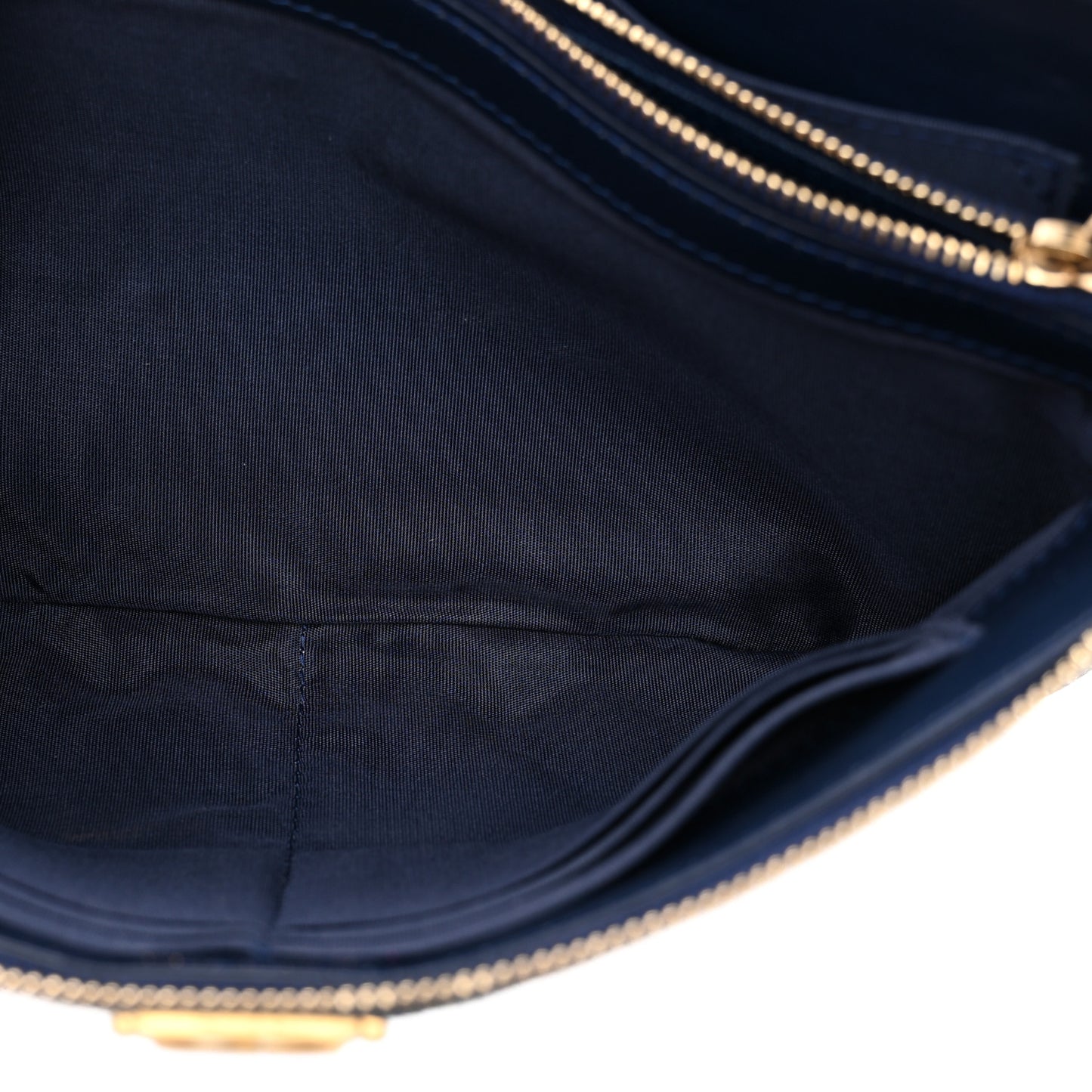 Caviar Quilted Small Zipped Boy Pouch Navy
