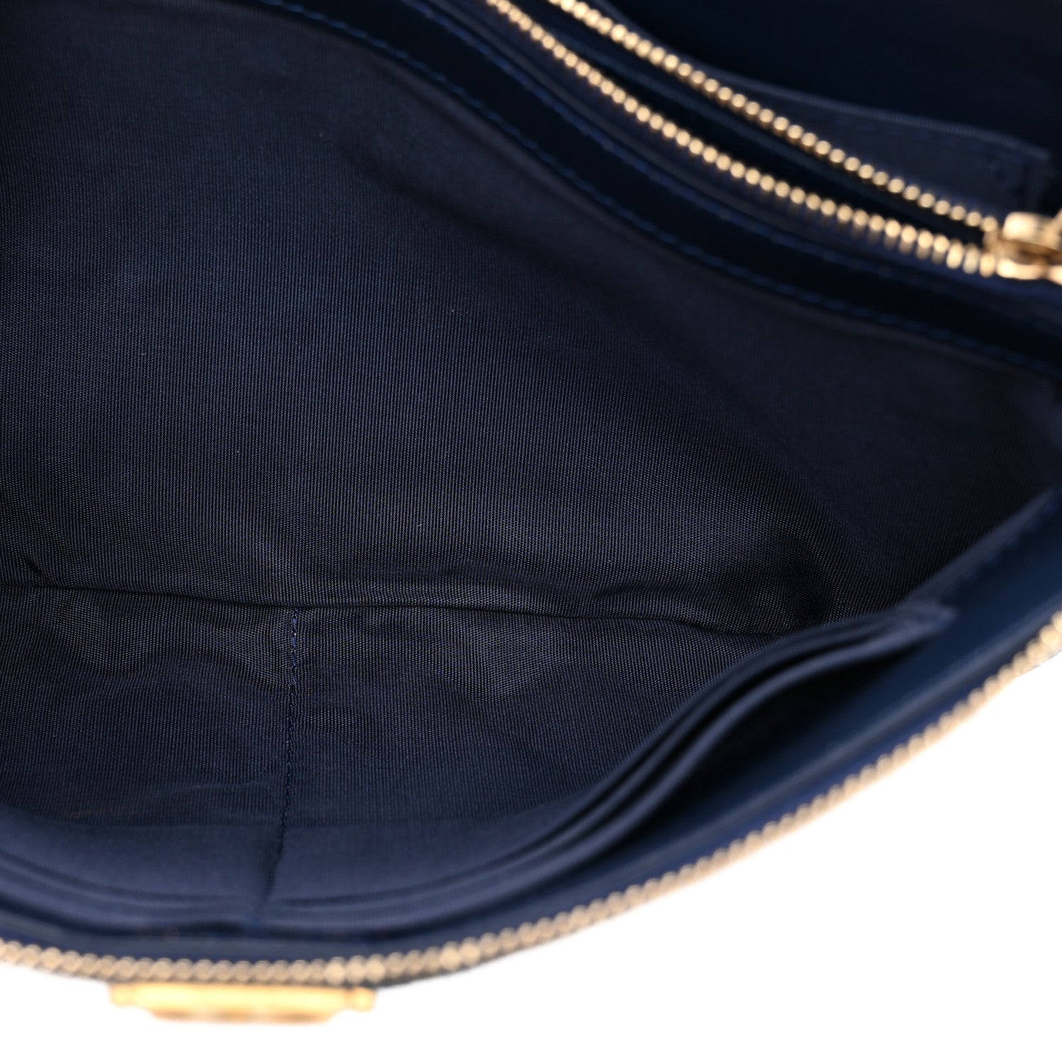 Chanel Caviar Quilted Small Zipped Boy Pouch Navy 7 of 10