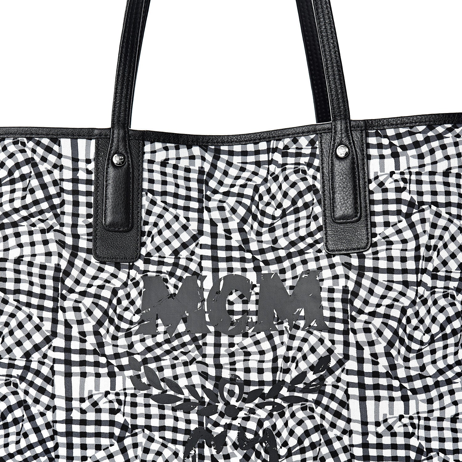 MCM Visetos Large Liz Reversible Shopper Tote Black 9 of 18