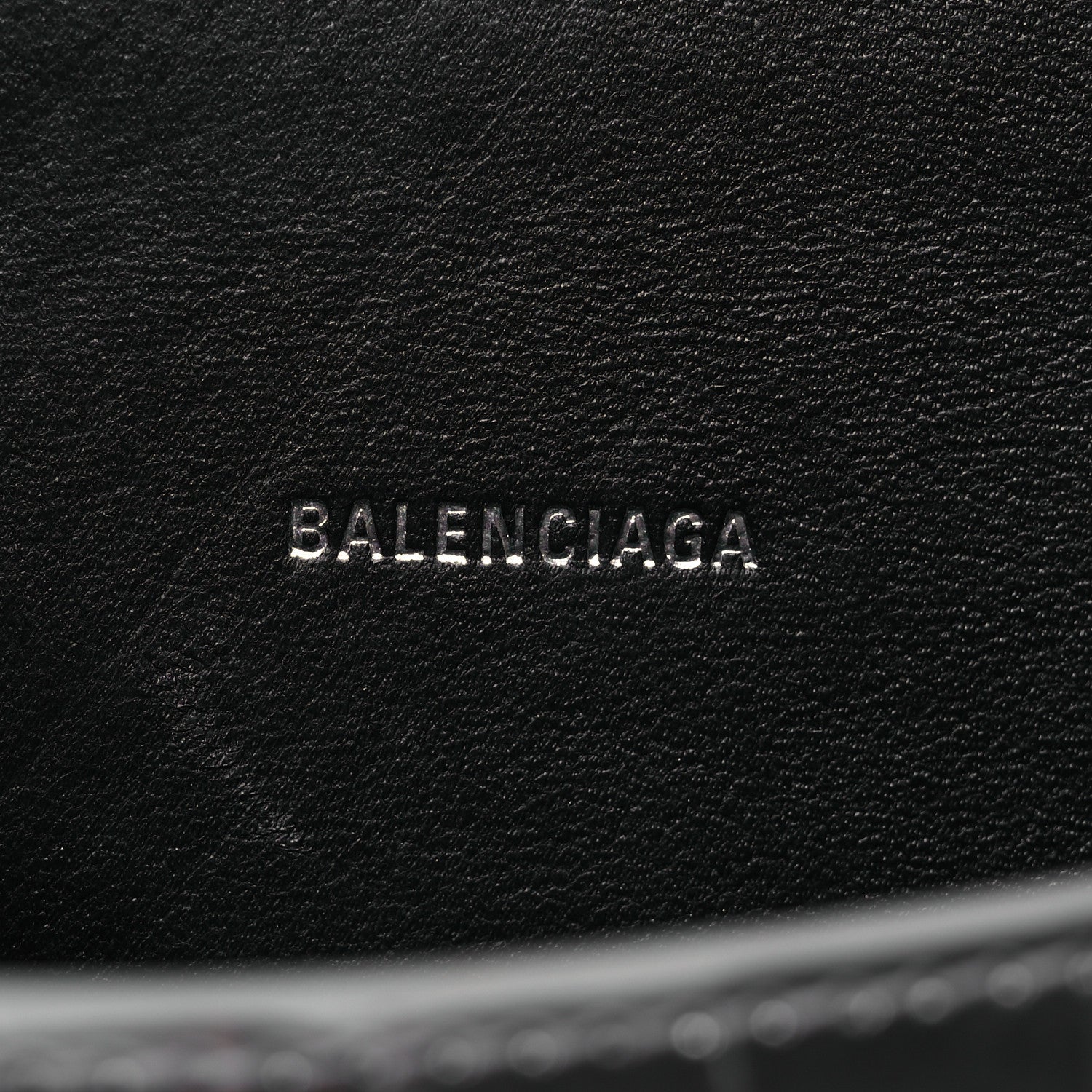 Balenciaga Metallic Calfskin Crocodile Embossed Crystal Hourglass Top Handle Bag XS Silver 6 of 14