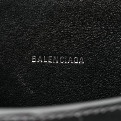 Balenciaga Metallic Calfskin Crocodile Embossed Crystal Hourglass Top Handle Bag XS Silver 6 of 14