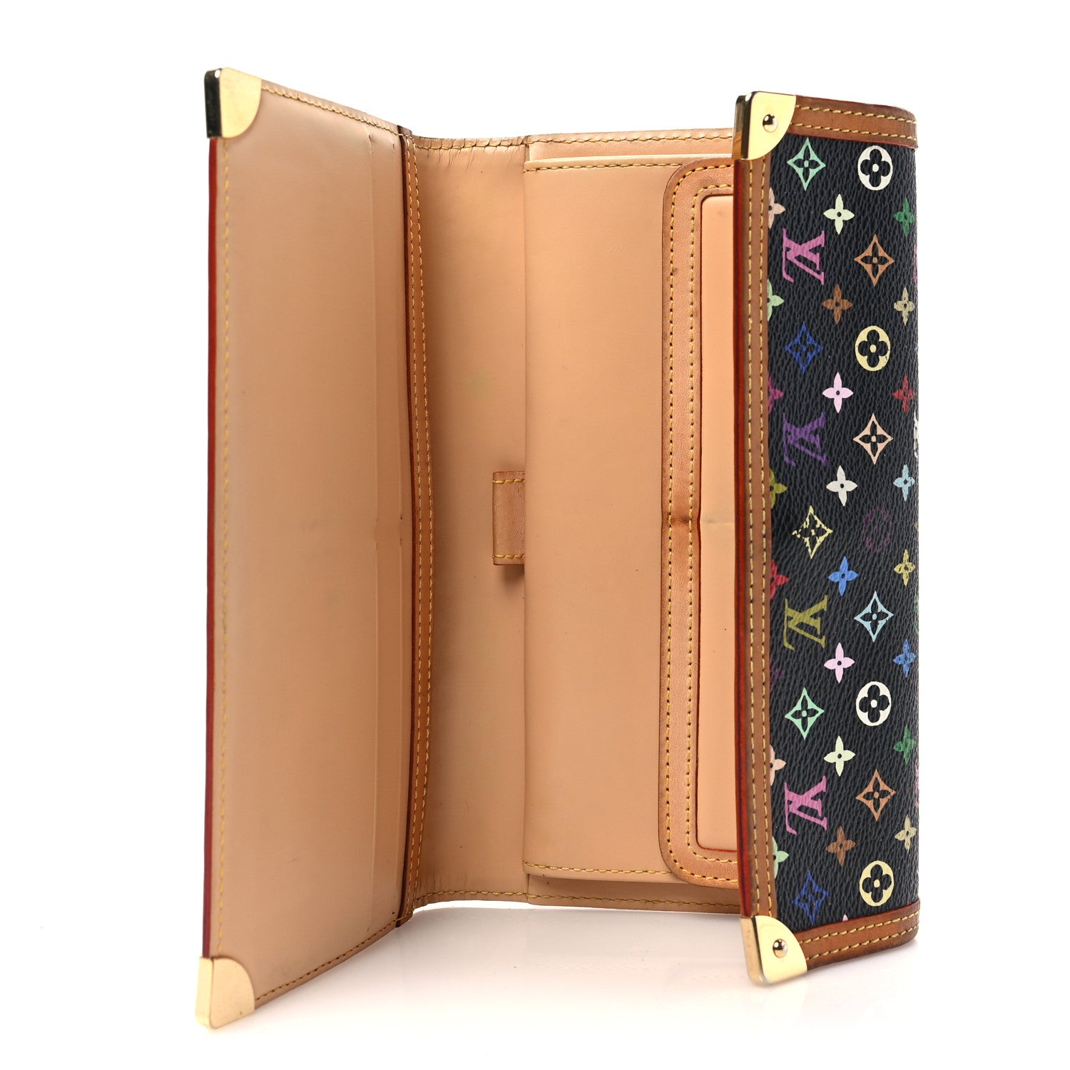 Louis Vuitton Monogram Multicolor Porte Tresor International Wallet Black 5 of 8