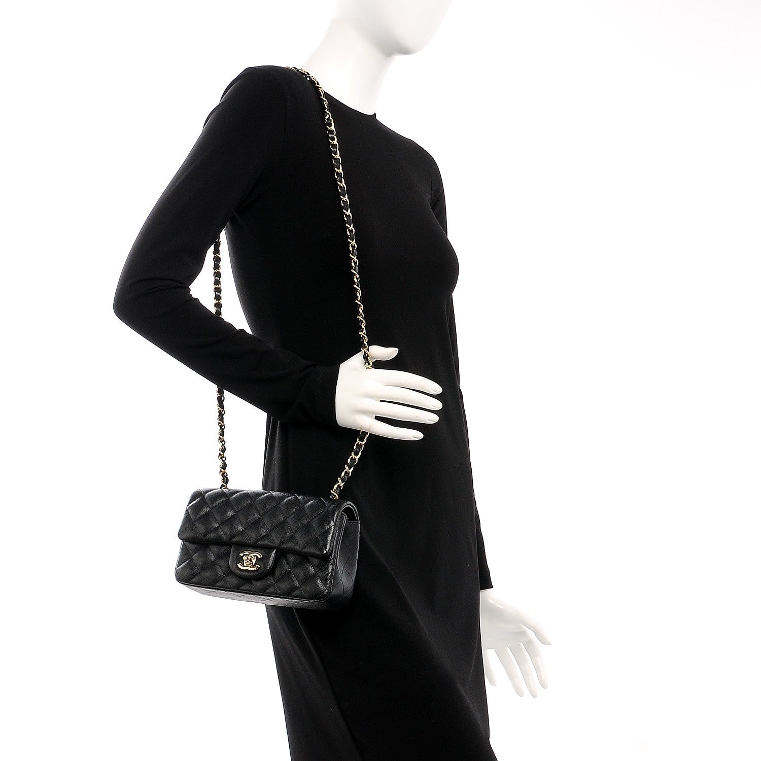 Chanel Caviar Quilted Mini Rectangular Flap Black 2 of 8