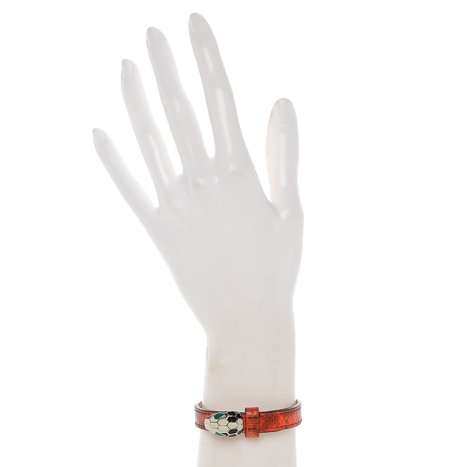Bulgari Karung Snakeskin Malachite Serpenti Forever Bracelet S Red 2 of 7