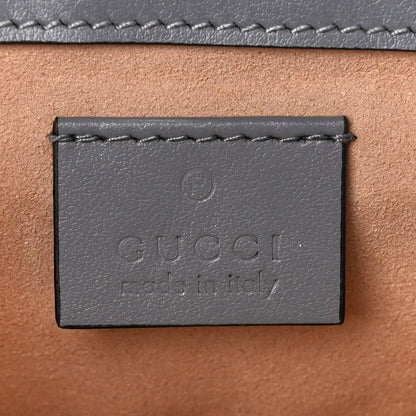 Gucci Calfskin Matelasse Aria Super Mini GG Marmont Shoulder Bag Deep Grey 6 of 10