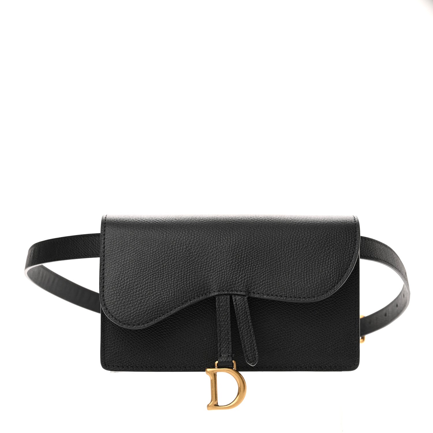 Christian Dior Grained Calfskin Saddle Belt Bag Black 1 of 9