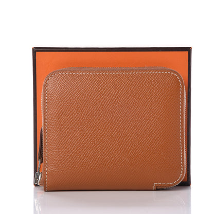 Hermes Epsom Silk'in Compact Wallet Gold 8 of 8