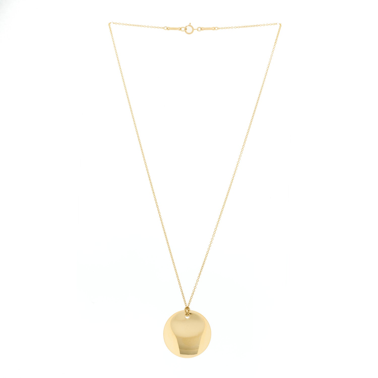 Tiffany 18K Yellow Gold Elsa Peretti Round Disc Pendant Necklace 3 of 6