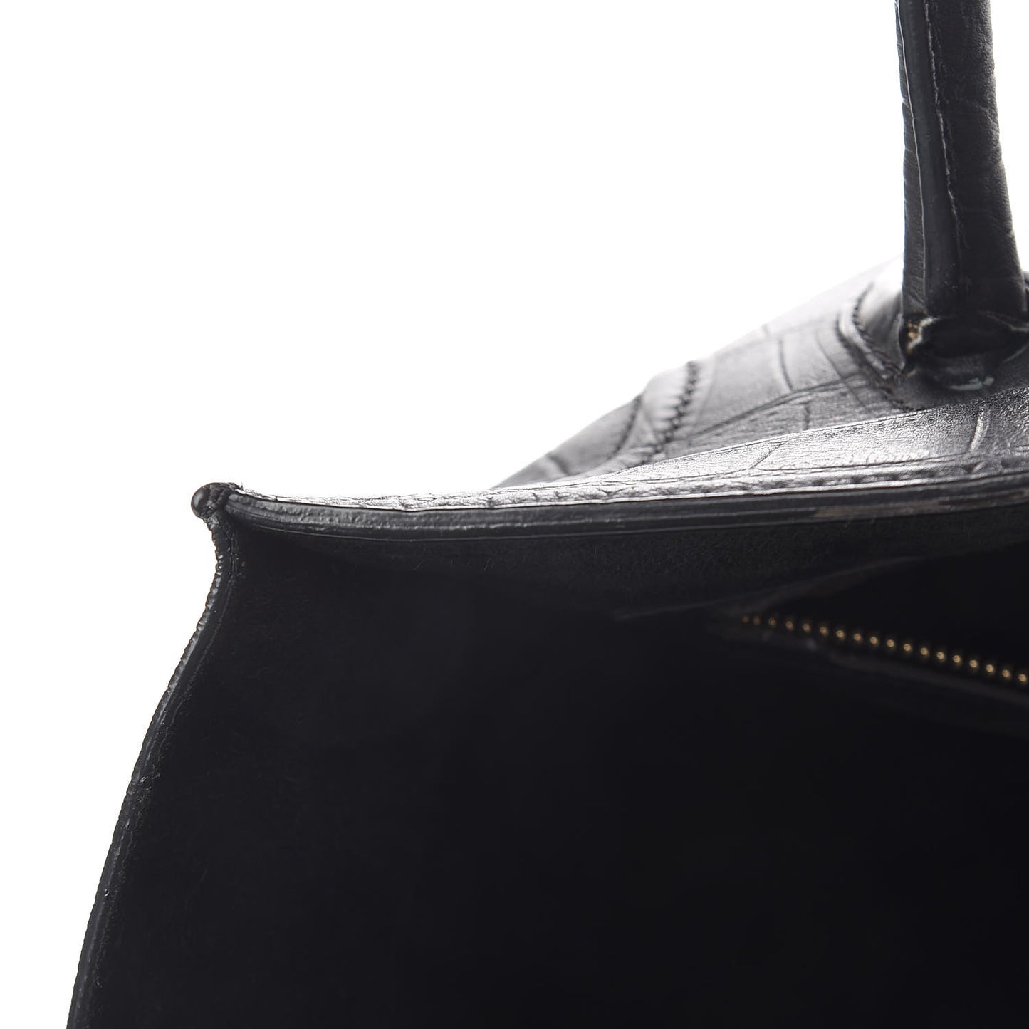 Crocodile Embossed Calfskin Medium Phantom Luggage Black