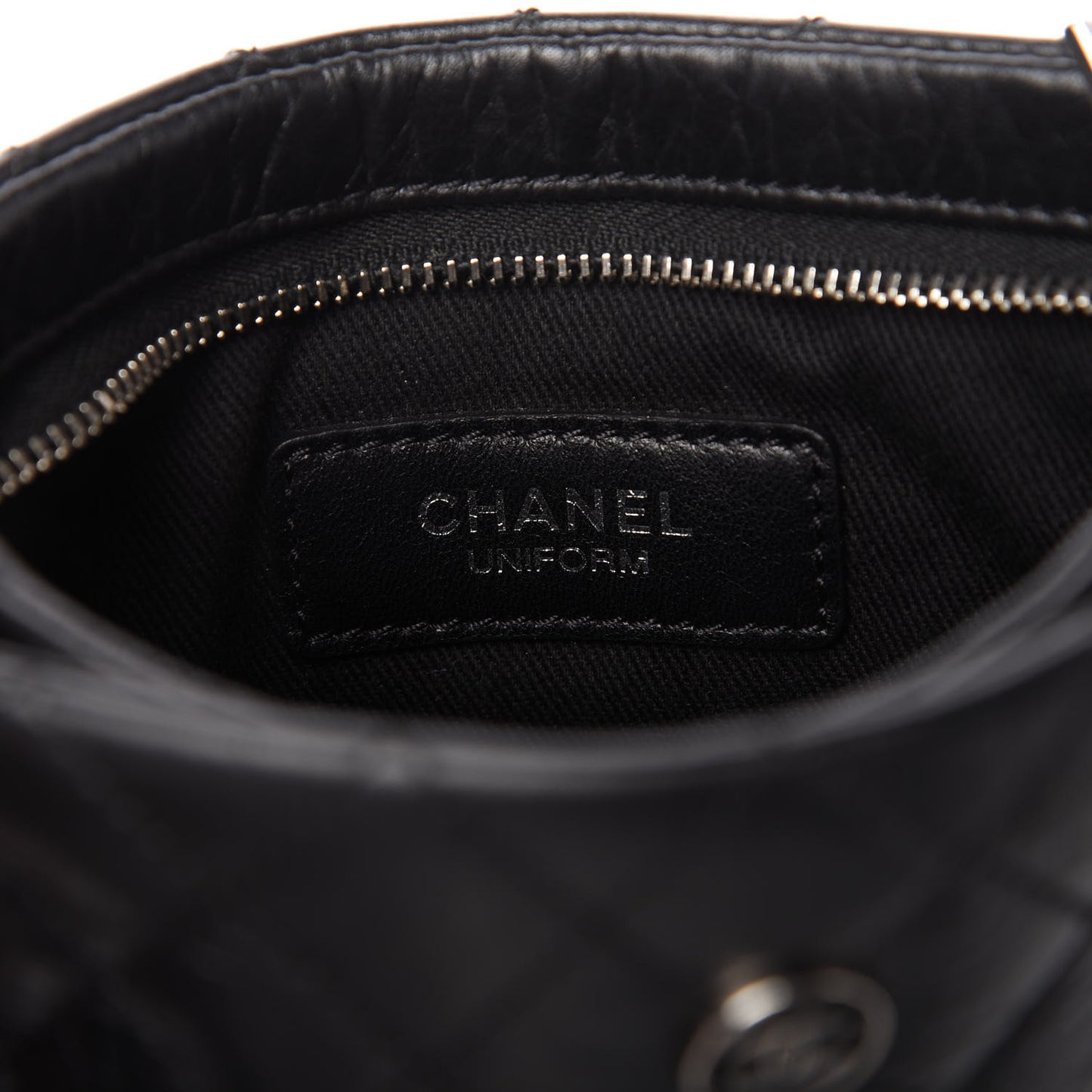 Aged Calfskin Quilted Crossbody Bag Black