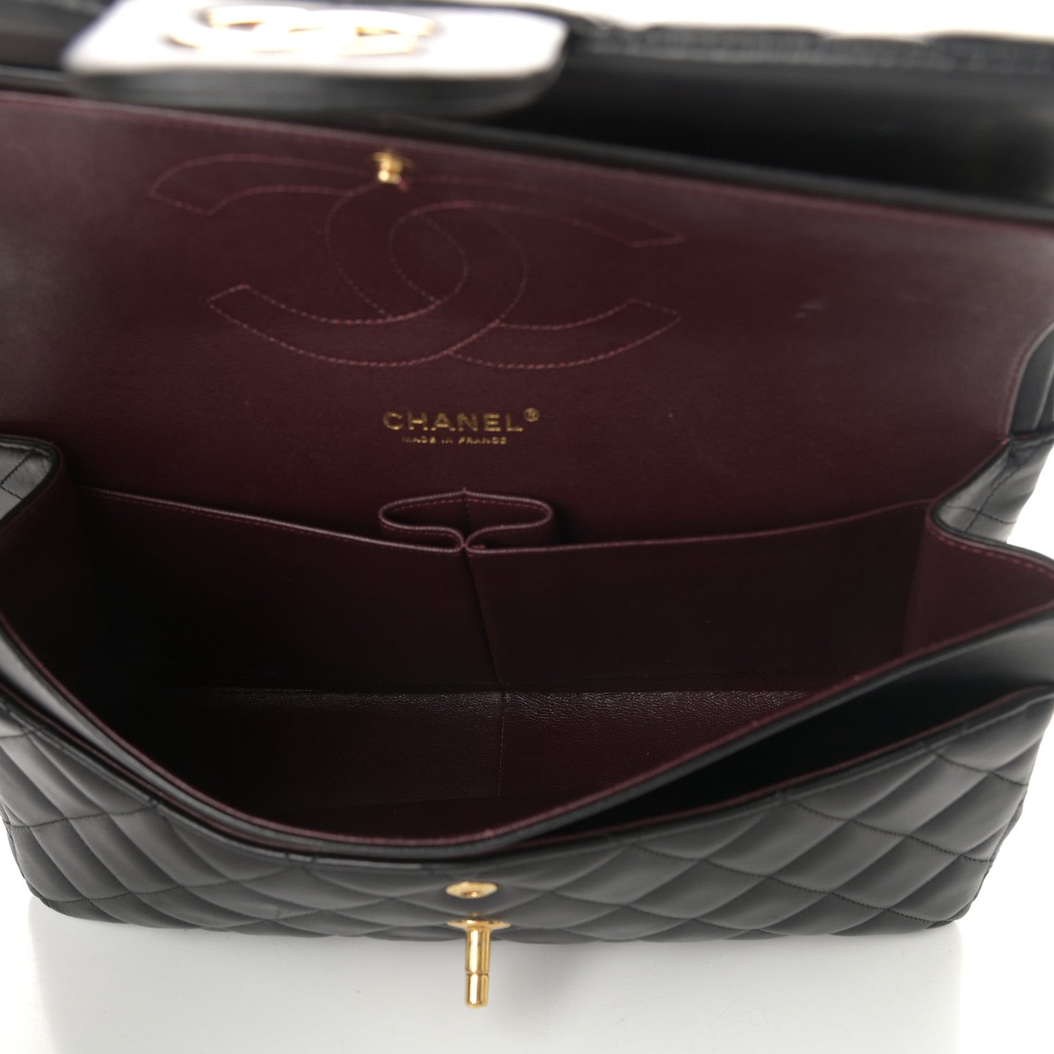 Chanel Lambskin Quilted Jumbo Double Flap Black 5 of 10