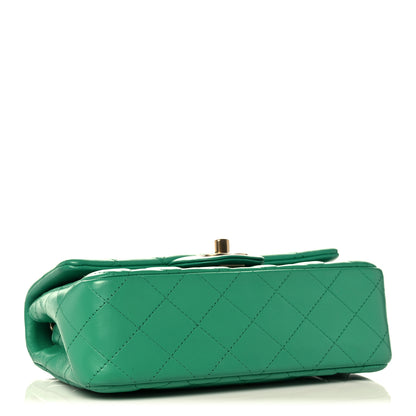 Chanel Lambskin Quilted Mini Rectangular Flap Green 3 of 11