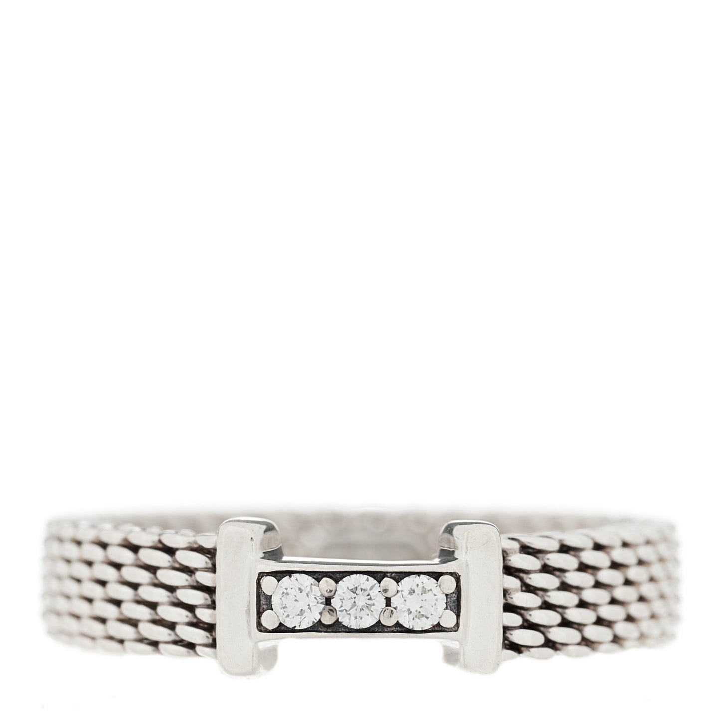 Sterling Silver Diamond Somerset Mesh Band Ring 47 4
