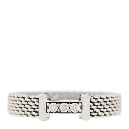 Tiffany Sterling Silver Diamond Somerset Mesh Band Ring 47 4 1 of 4