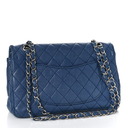 Chanel Washed Caviar Quilted Medium Double Flap Blue 3 of 10