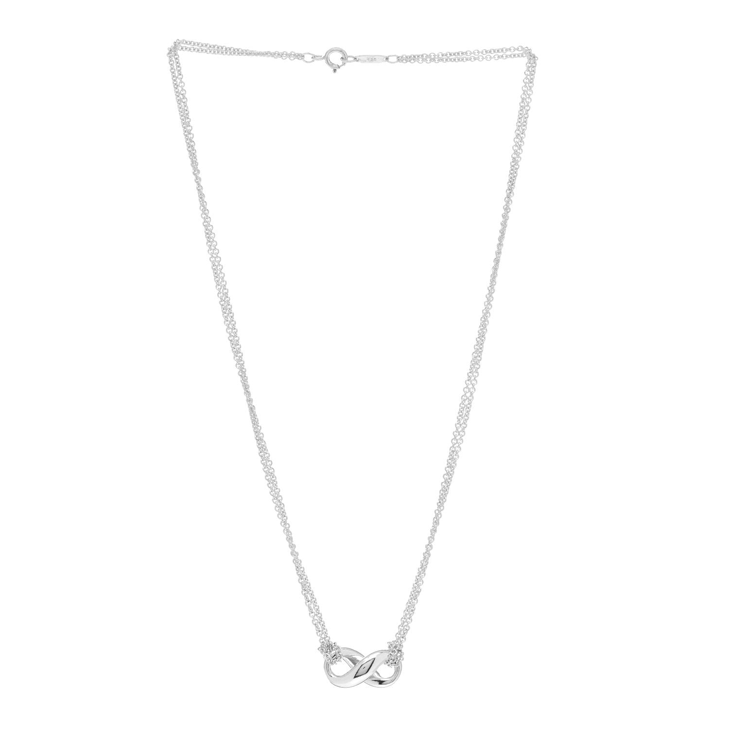 Tiffany Sterling Silver Figure 8 Pendant Necklace 3 of 4