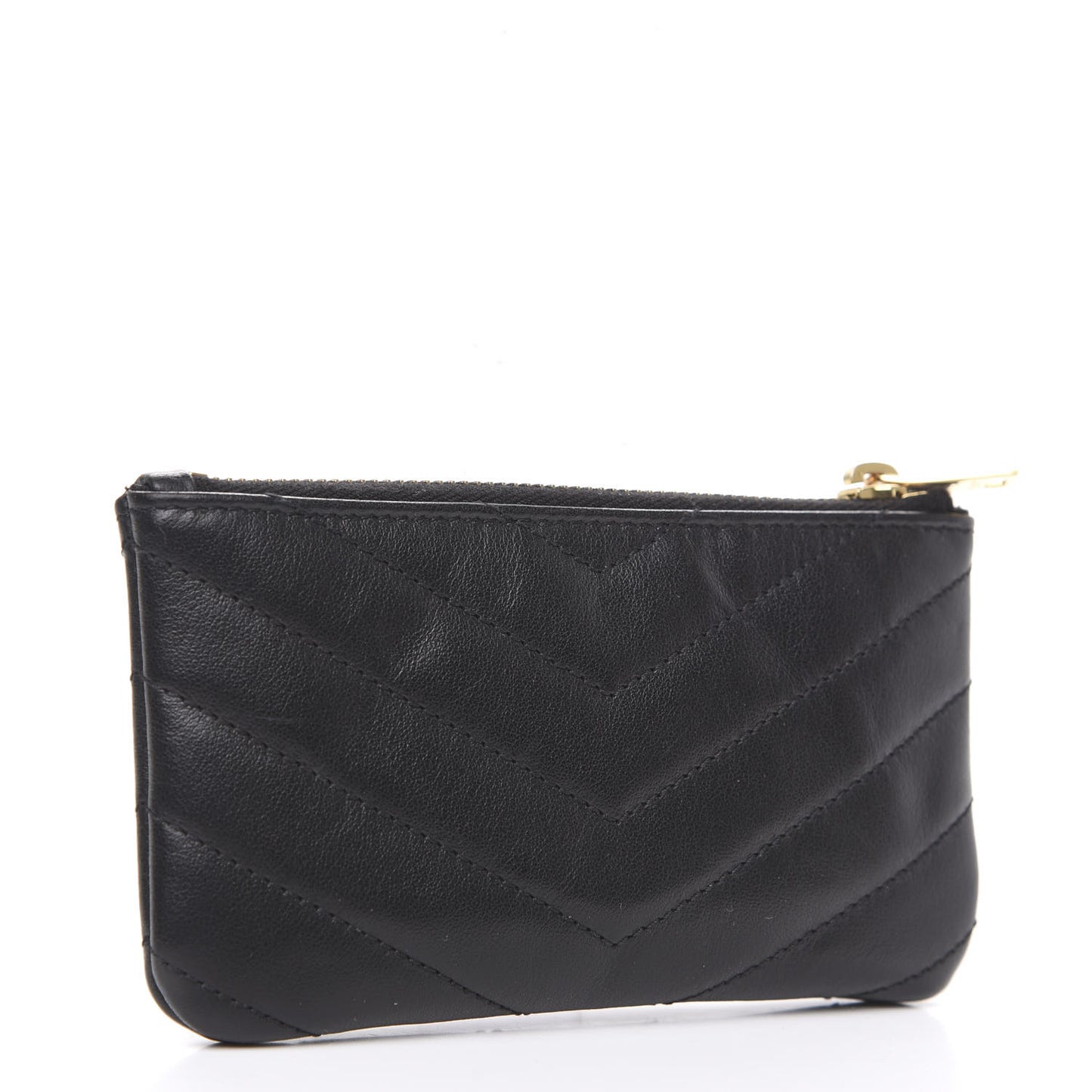 Calfskin Matelasse Monogram Key Pouch Black