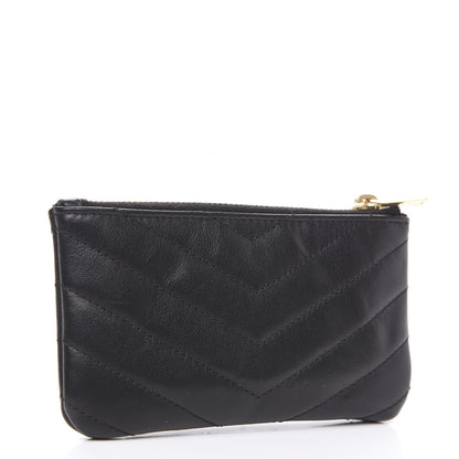 Saint Laurent Calfskin Matelasse Monogram Key Pouch Black 2 of 6