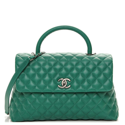 Chanel Caviar Quilted Medium Coco Handle Flap Green 1 of 7