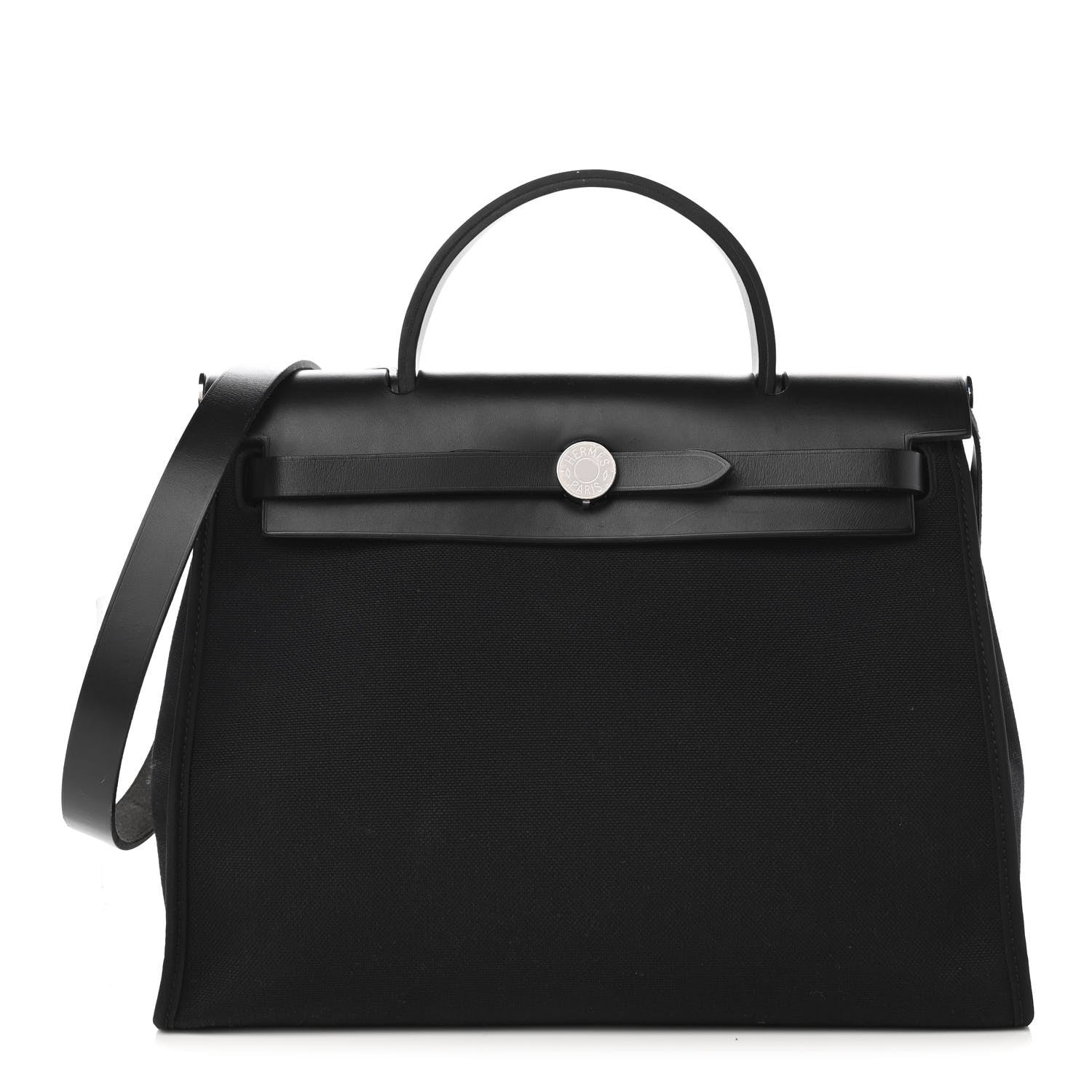 Hermes Military Toile Vache Hunter Herbag Zip PM 31 Black 3 of 11