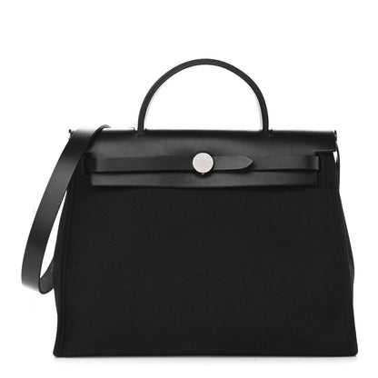Hermes Military Toile Vache Hunter Herbag Zip PM 31 Black 3 of 11