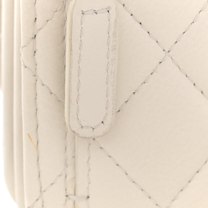 Chanel Calfskin Quilted Mini Maxi Pearls Wallet On Chain WOC White 12 of 13