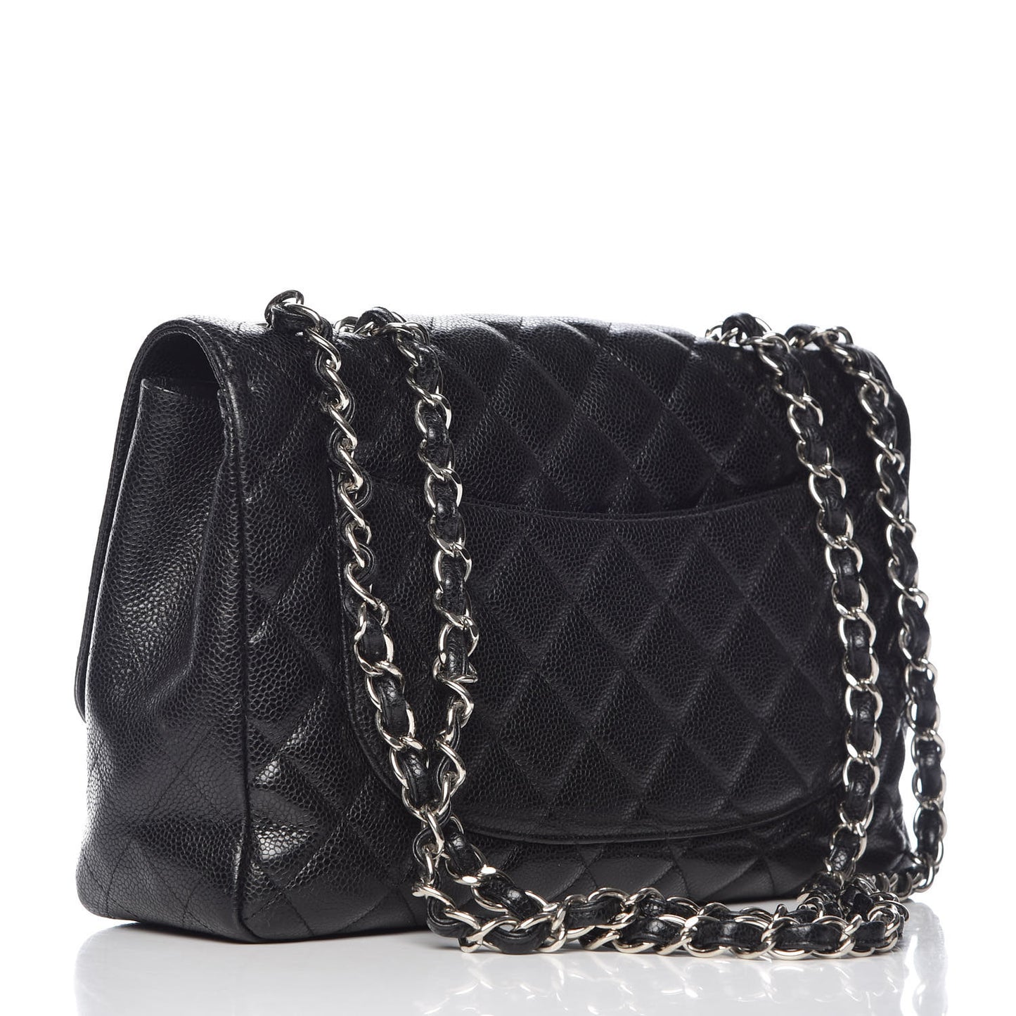 Caviar Quilted Jumbo Single Flap Black