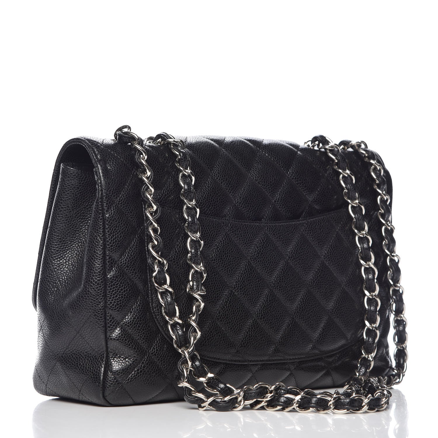 Chanel Caviar Quilted Jumbo Single Flap Black 3 of 13