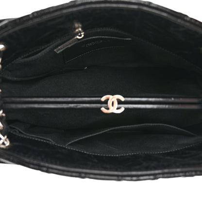 Chanel Glazed Calfskin Quilted Large Just Mademoiselle Bowling Bag Black 5 of 10