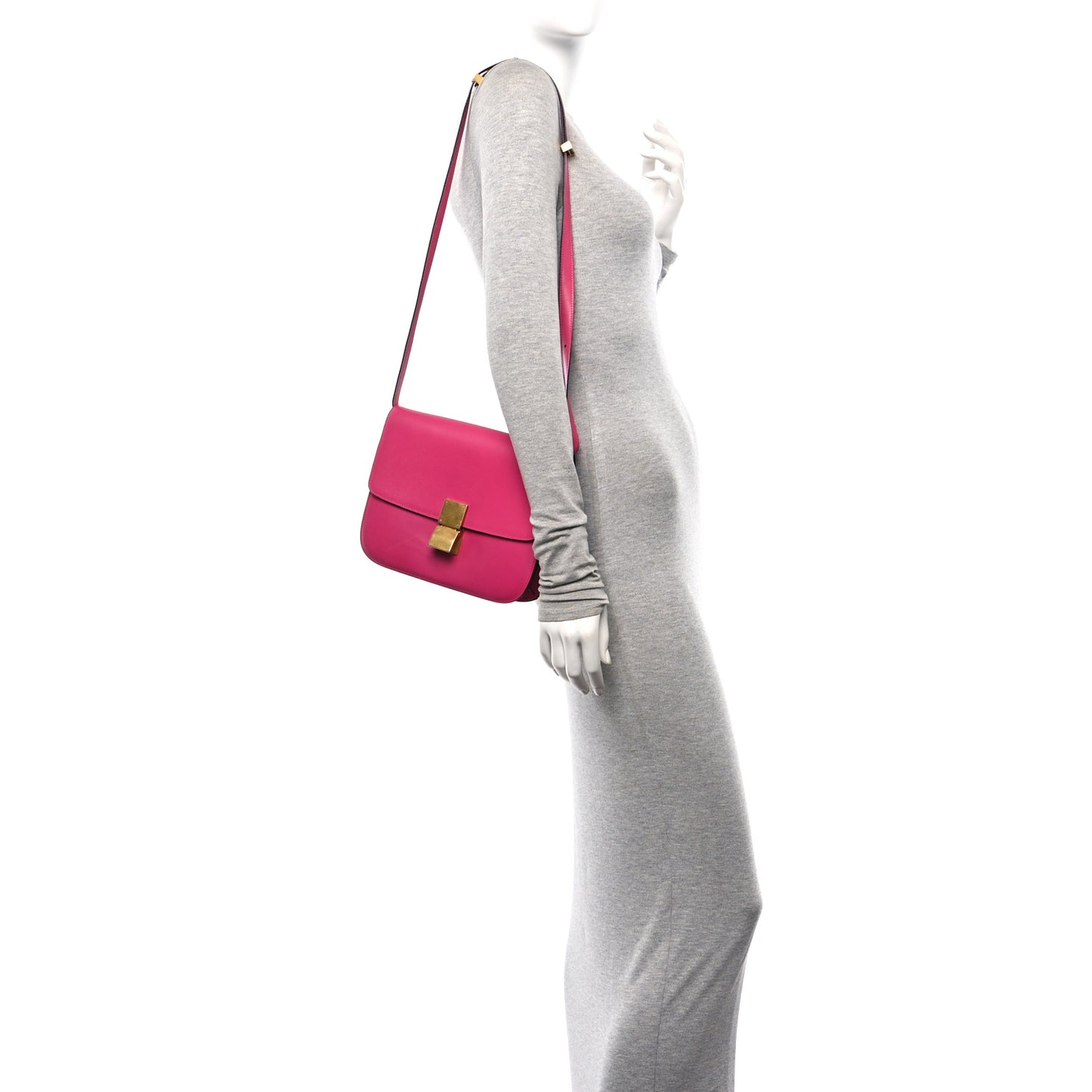 Box Calfskin Medium Classic Box Flap Bag Hibiscus