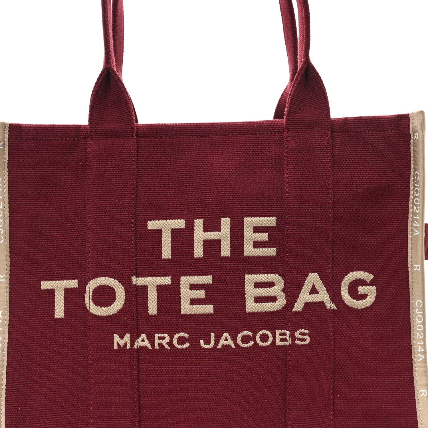 Marc Jacobs Jacquard Large The Traveler Tote Bag Burgundy Beige 8 of 10