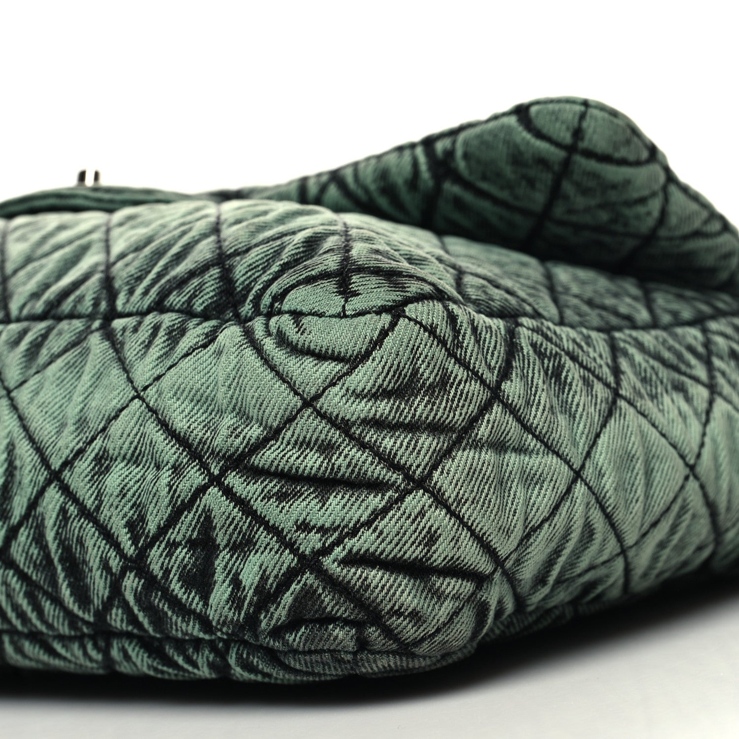 Chanel Denim Quilted Denimpression Flap Green Black 10 of 10