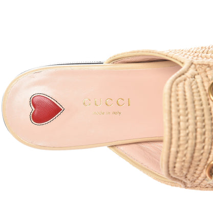 Gucci Raffia Womens Princetown Slippers 37 Naturale Sand Storm 7 of 8