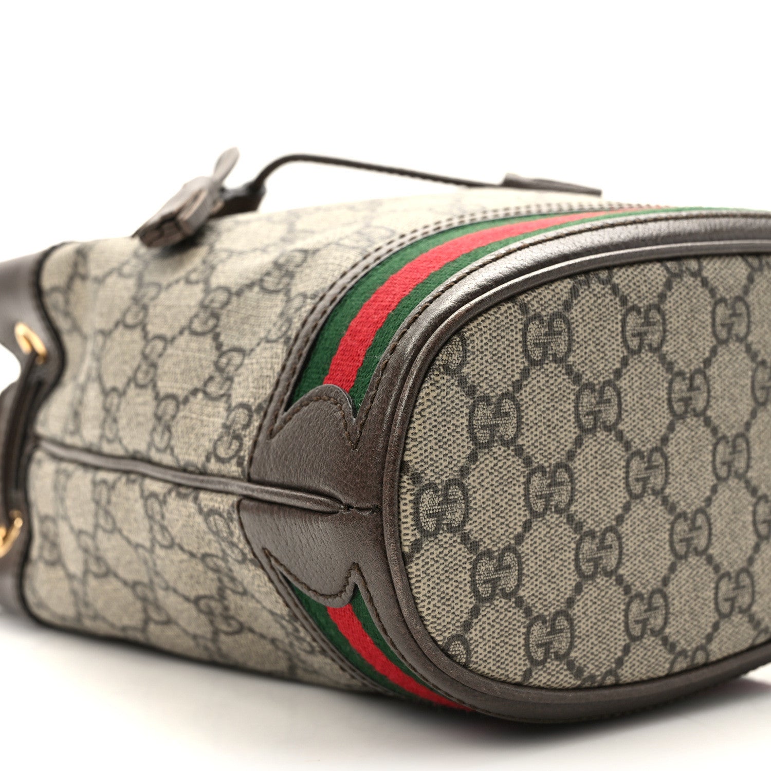 Gucci GG Supreme Monogram Web Small Ophidia Bucket Bag Brown 9 of 10