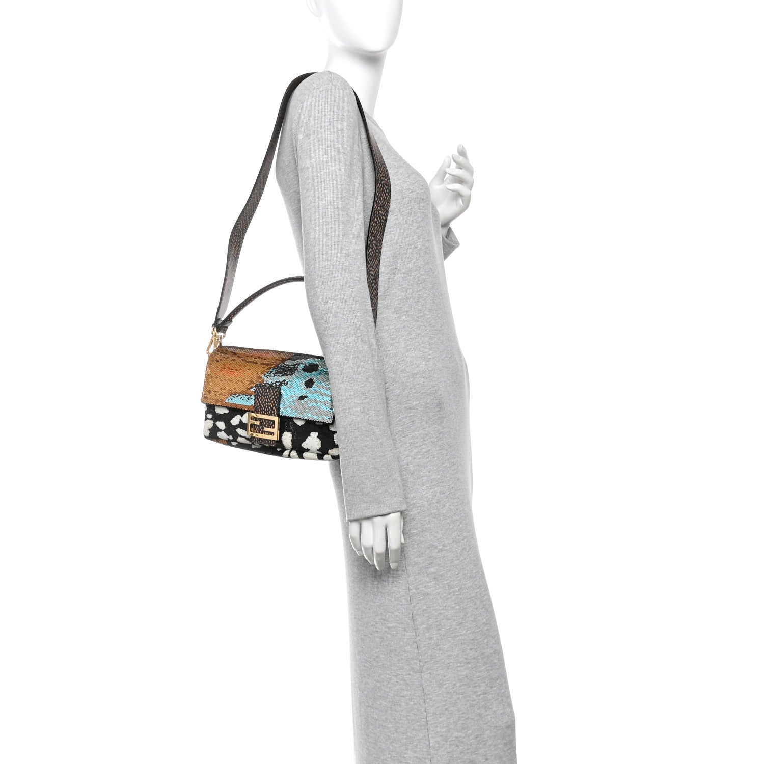 Fendi Night Butterfly Sequin Baguette Multicolor 2 of 11