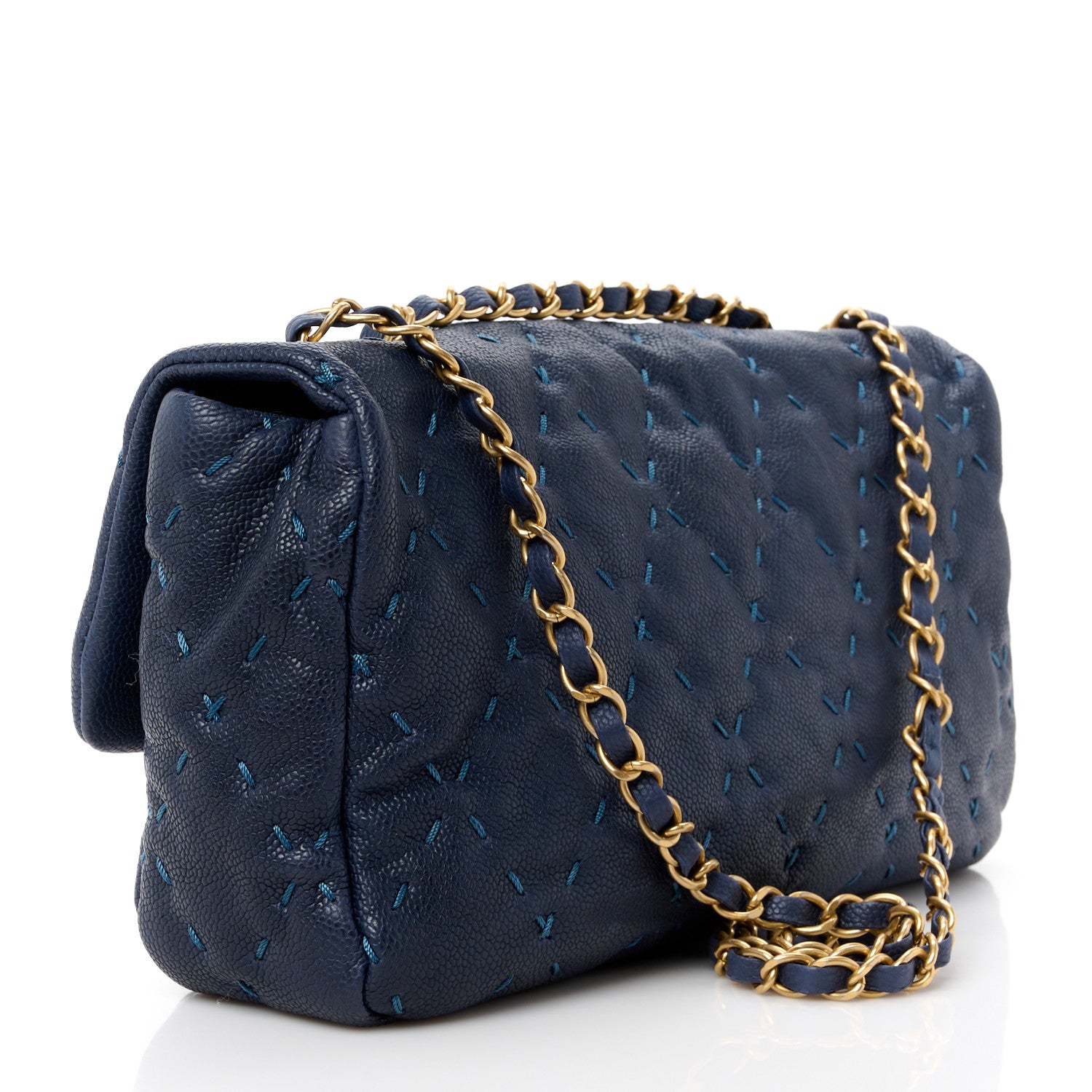 Chanel Caviar Wild Stitch Flap Navy 3 of 12
