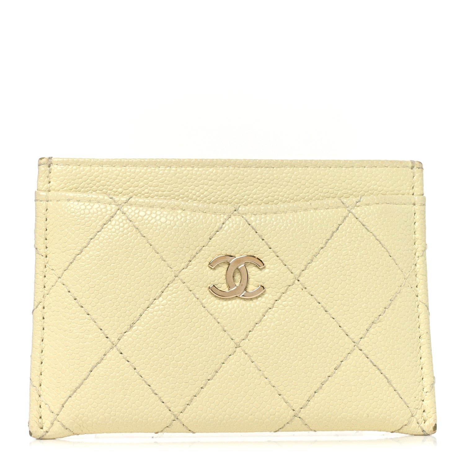 Chanel Caviar Quilted Card Holder Jaune 1 of 11