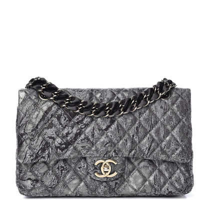 Chanel Metallic Brocade Quilted Medium Double Flap Dark Grey 1 of 11