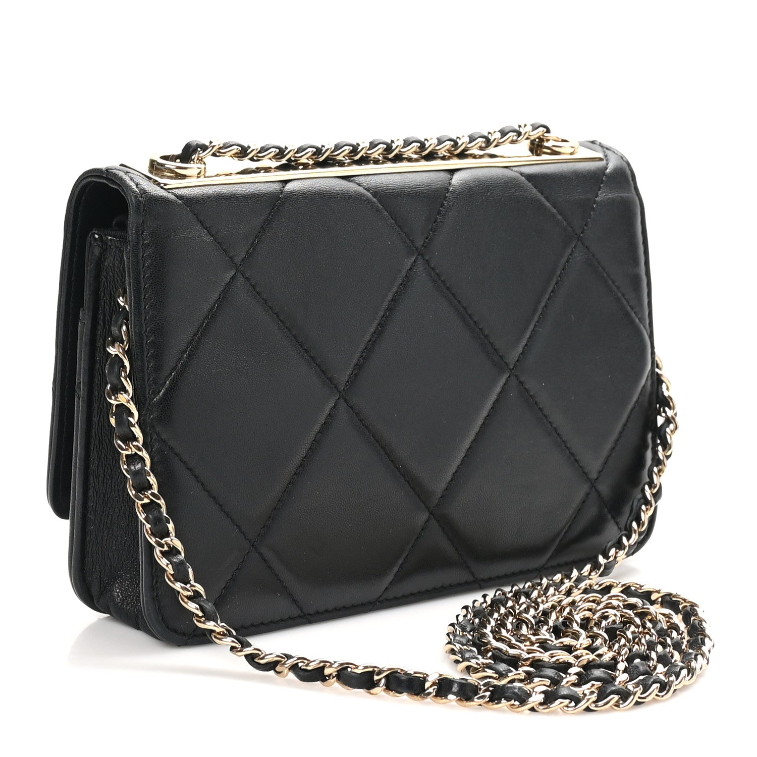 Chanel Lambskin Quilted Trendy CC Wallet On Chain WOC Black 3 of 13