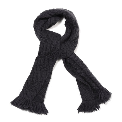 Louis Vuitton Wool Silk Logomania Scarf Charcoal Grey 1 of 3
