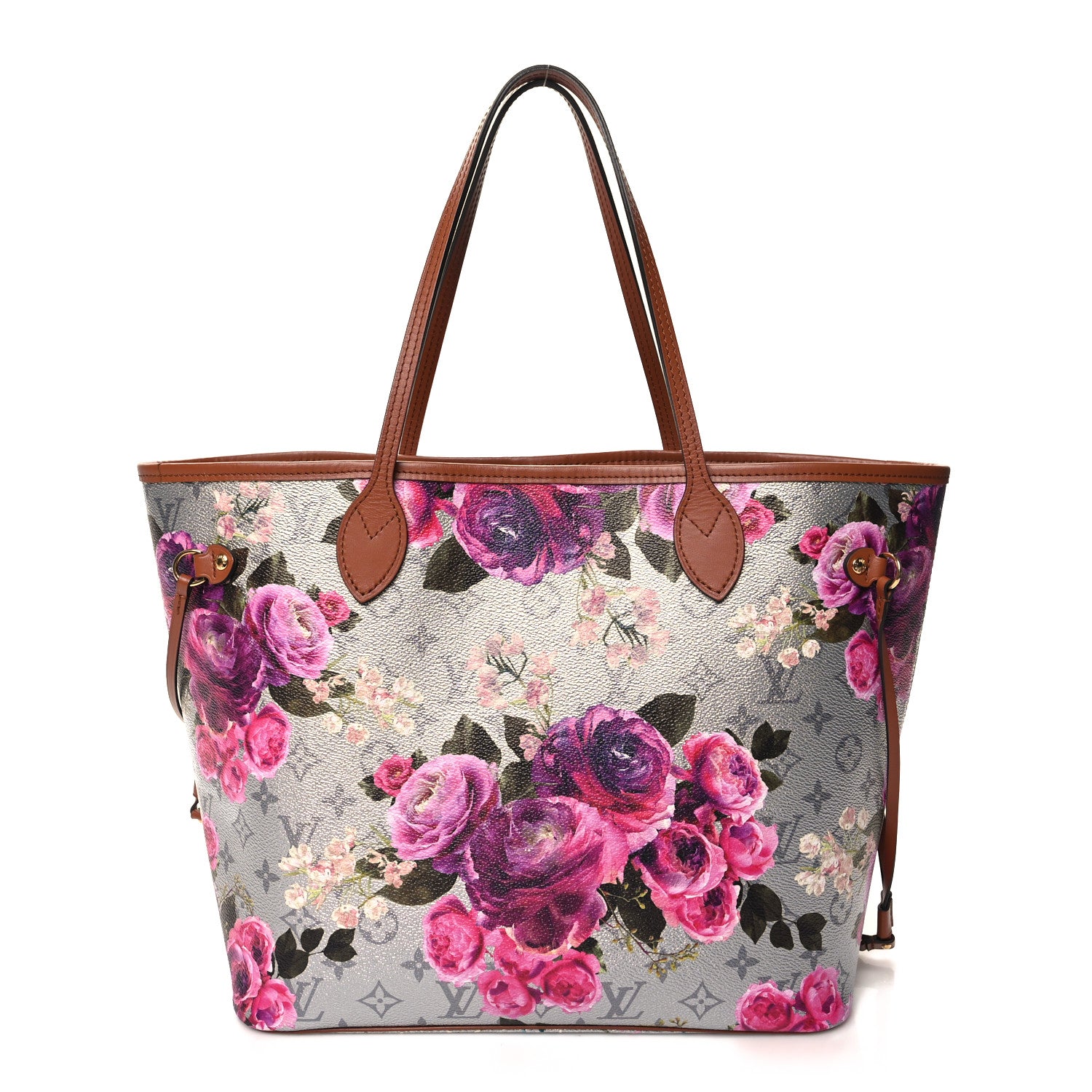 Louis Vuitton Metallic Monogram LV Garden Neverfull MM Silver 1 of 10