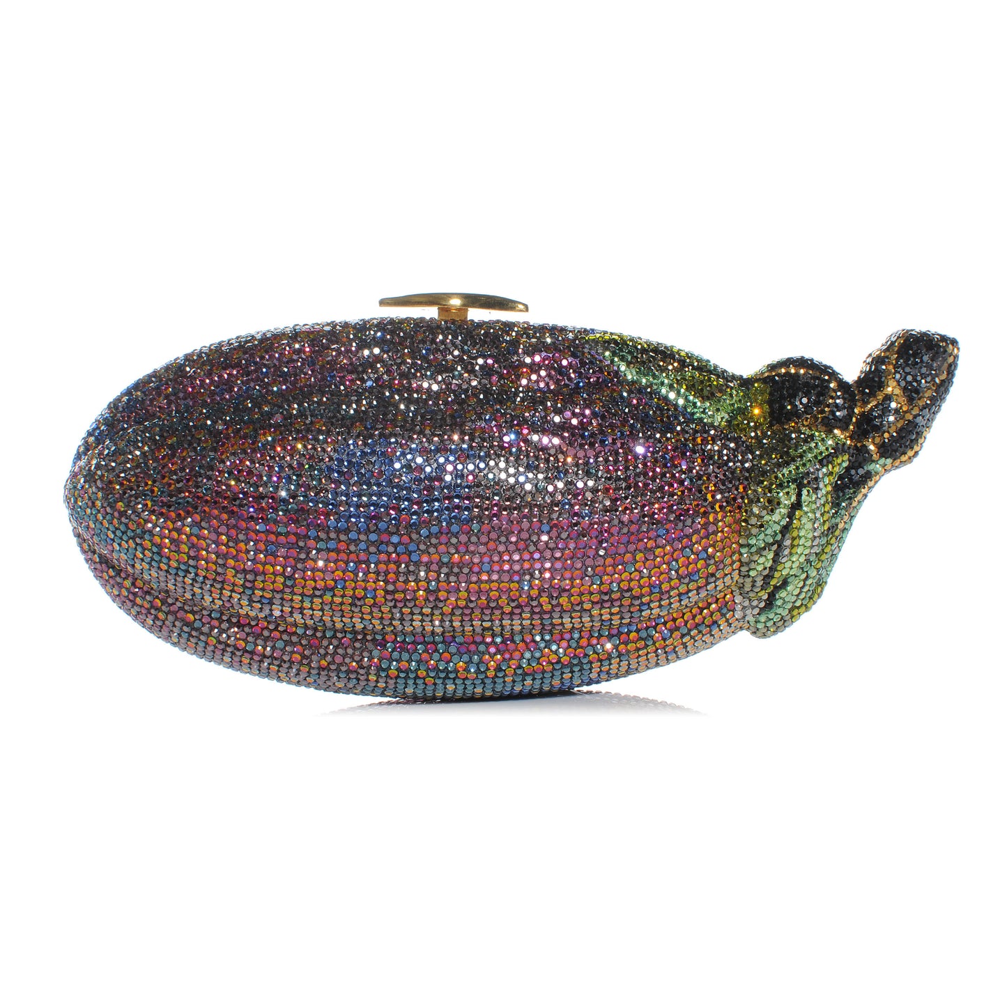 Crystal Eggplant Minaudiere Clutch