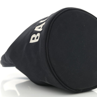 Balenciaga Recycled Sport Nylon Logo Embroidered Wheel Drawstring Bucket Bag XS Black 11 of 12