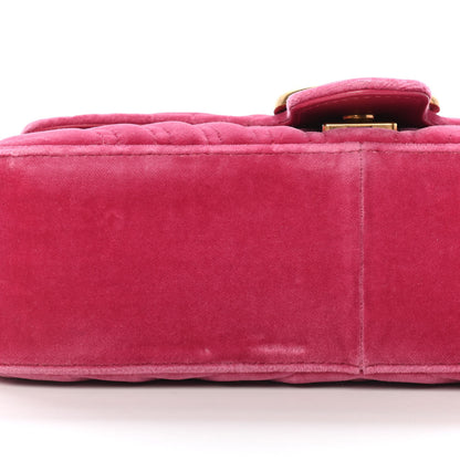 Gucci Velvet Matelasse Small GG Marmont Shoulder Bag Light Raspberry Rose 9 of 9