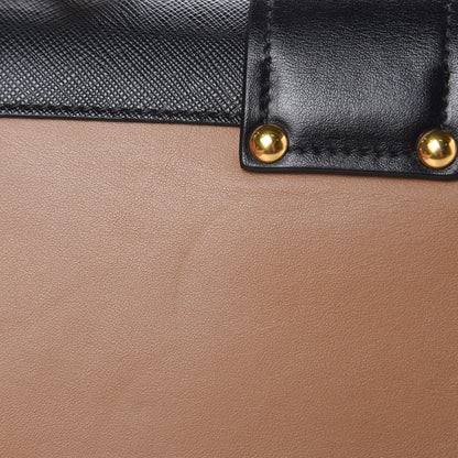 Prada City Calfskin Saffiano Cahier Bag Caramel Black 12 of 12