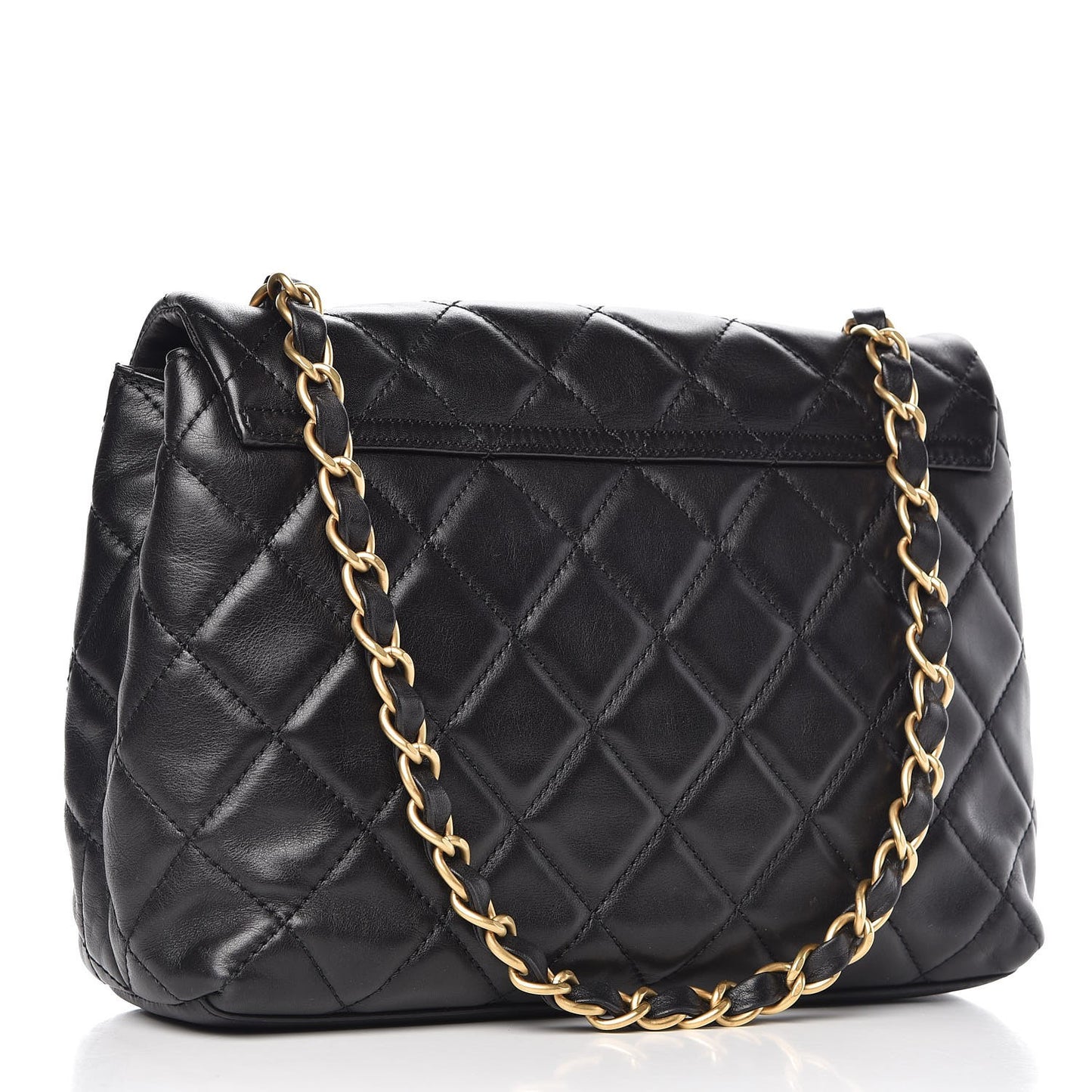 Lambskin Quilted Mini Square Flap Bag Black