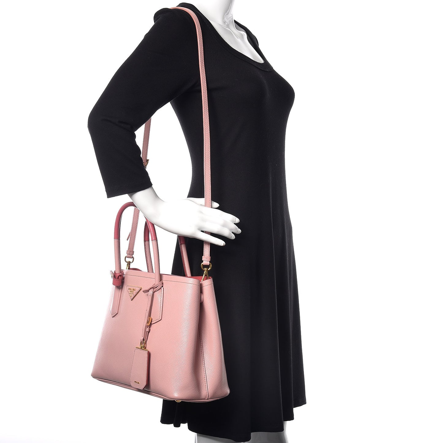 Saffiano Cuir Bi-Color Small Double Handle Bag Pesca Tamaris