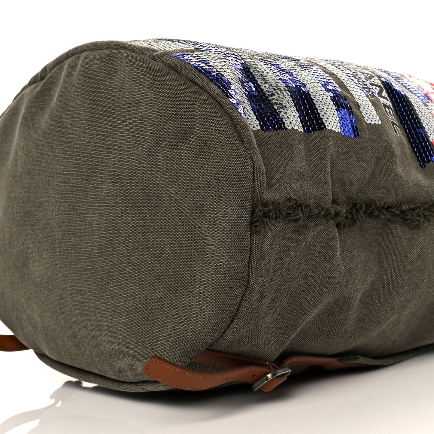Canvas Sequins Cubano Trip Backpack Khaki
