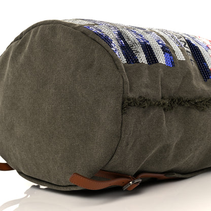 Chanel Canvas Sequins Cubano Trip Backpack Khaki 9 of 9