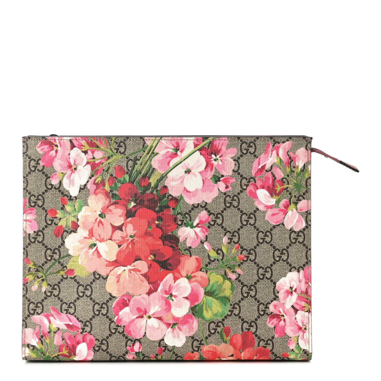 GG Supreme Monogram Blooms Large Cosmetic Case Beige Multicolor Dry Rose